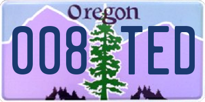 OR license plate 008TED