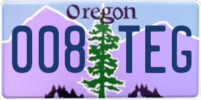 OR license plate 008TEG