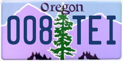 OR license plate 008TEI