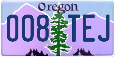 OR license plate 008TEJ