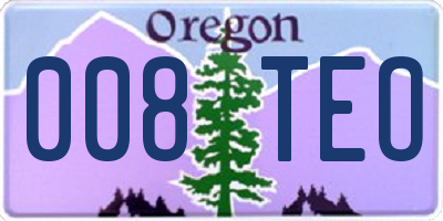 OR license plate 008TEO