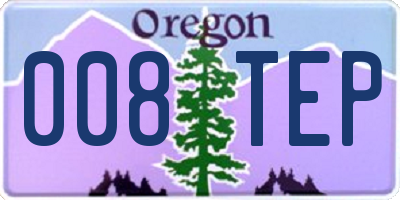 OR license plate 008TEP