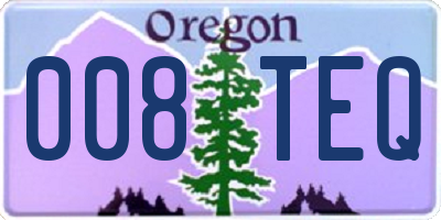 OR license plate 008TEQ