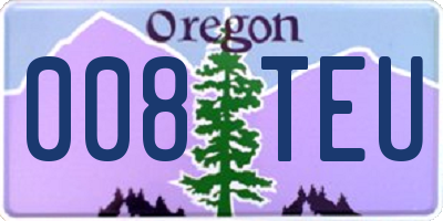 OR license plate 008TEU