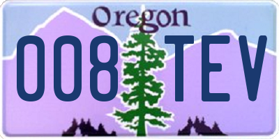 OR license plate 008TEV