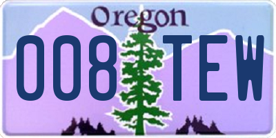 OR license plate 008TEW