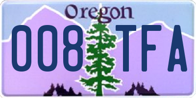 OR license plate 008TFA