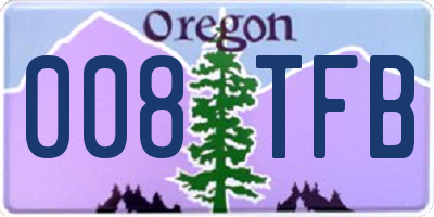 OR license plate 008TFB