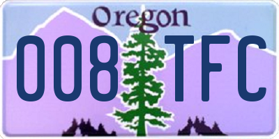 OR license plate 008TFC
