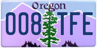 OR license plate 008TFE