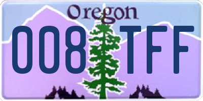 OR license plate 008TFF