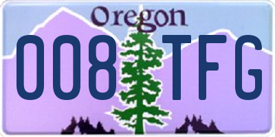 OR license plate 008TFG