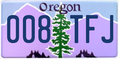 OR license plate 008TFJ