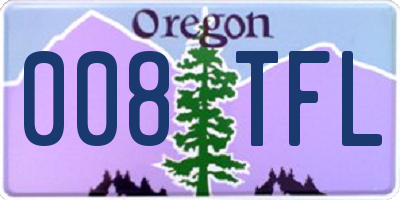 OR license plate 008TFL