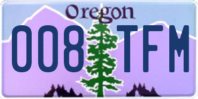 OR license plate 008TFM