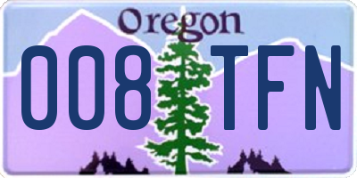 OR license plate 008TFN