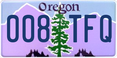 OR license plate 008TFQ
