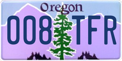 OR license plate 008TFR
