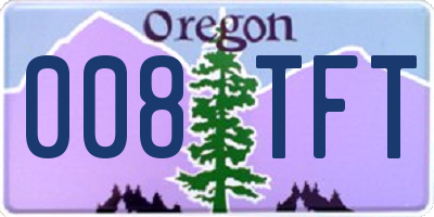 OR license plate 008TFT