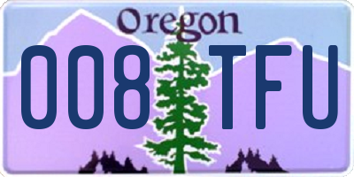OR license plate 008TFU