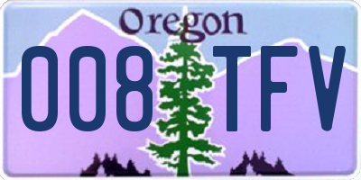 OR license plate 008TFV