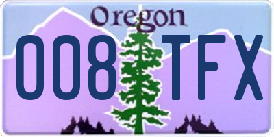 OR license plate 008TFX