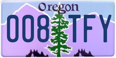 OR license plate 008TFY
