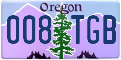 OR license plate 008TGB