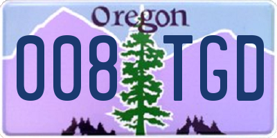 OR license plate 008TGD
