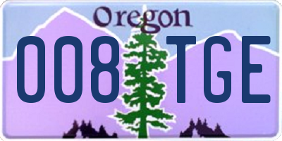 OR license plate 008TGE