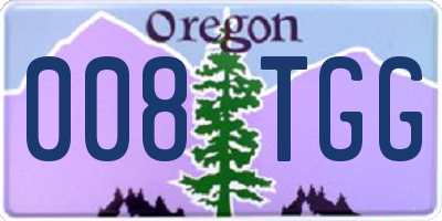 OR license plate 008TGG