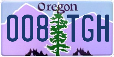 OR license plate 008TGH