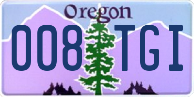 OR license plate 008TGI