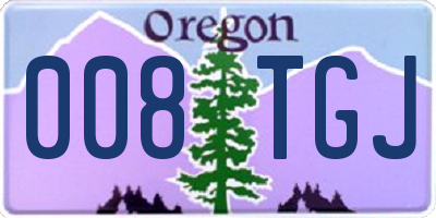 OR license plate 008TGJ