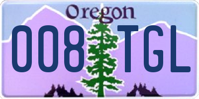OR license plate 008TGL