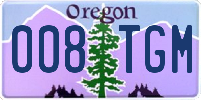 OR license plate 008TGM