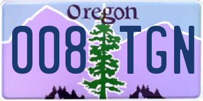 OR license plate 008TGN