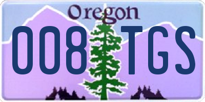 OR license plate 008TGS