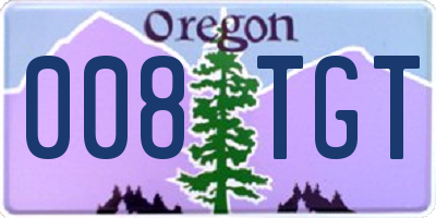OR license plate 008TGT