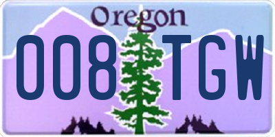 OR license plate 008TGW