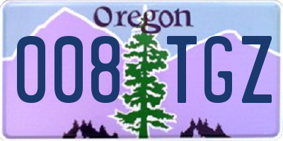 OR license plate 008TGZ