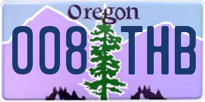 OR license plate 008THB