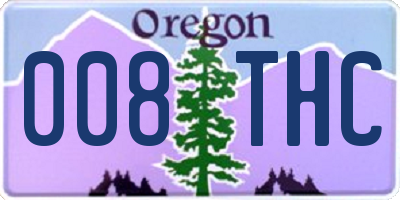 OR license plate 008THC