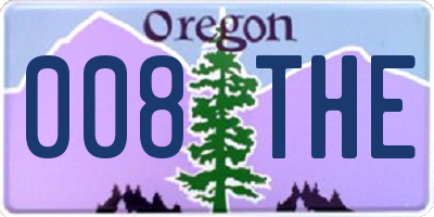OR license plate 008THE