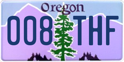 OR license plate 008THF