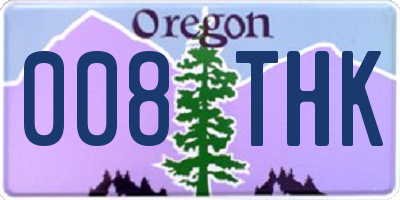 OR license plate 008THK