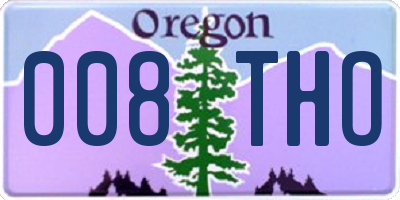 OR license plate 008THO
