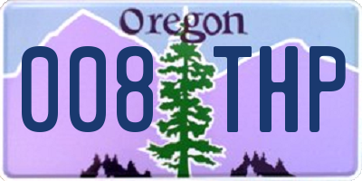 OR license plate 008THP