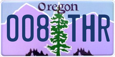OR license plate 008THR