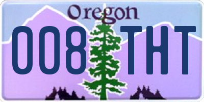 OR license plate 008THT